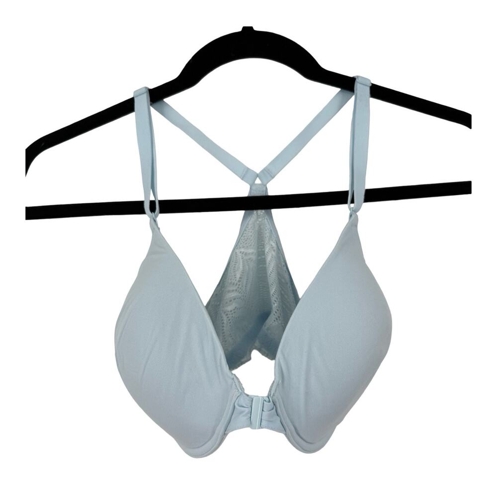 Natori Bra 728309 Lush Front Close Contour underwire blue size 32DD 32E